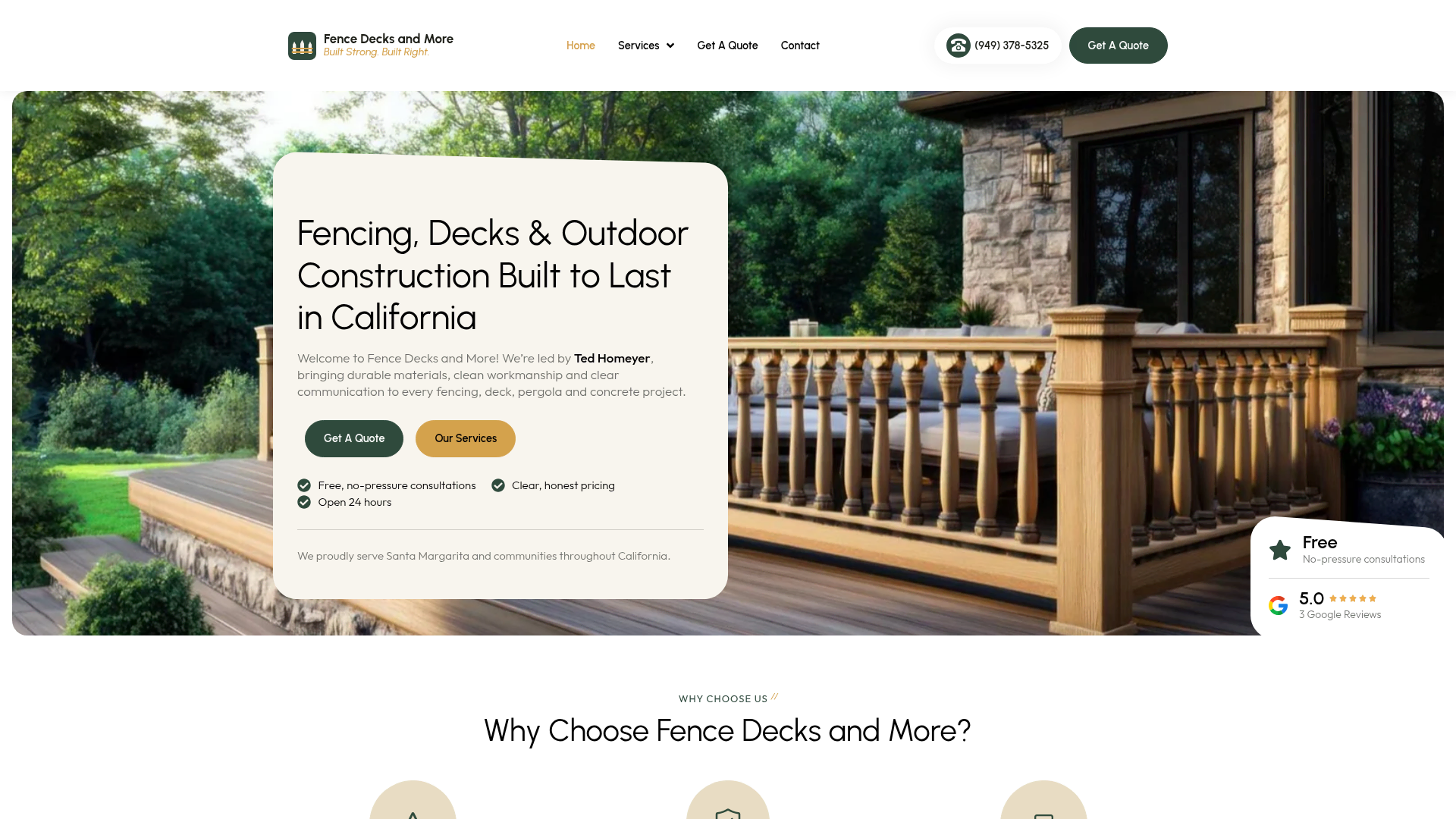 Fence, Decks and More website