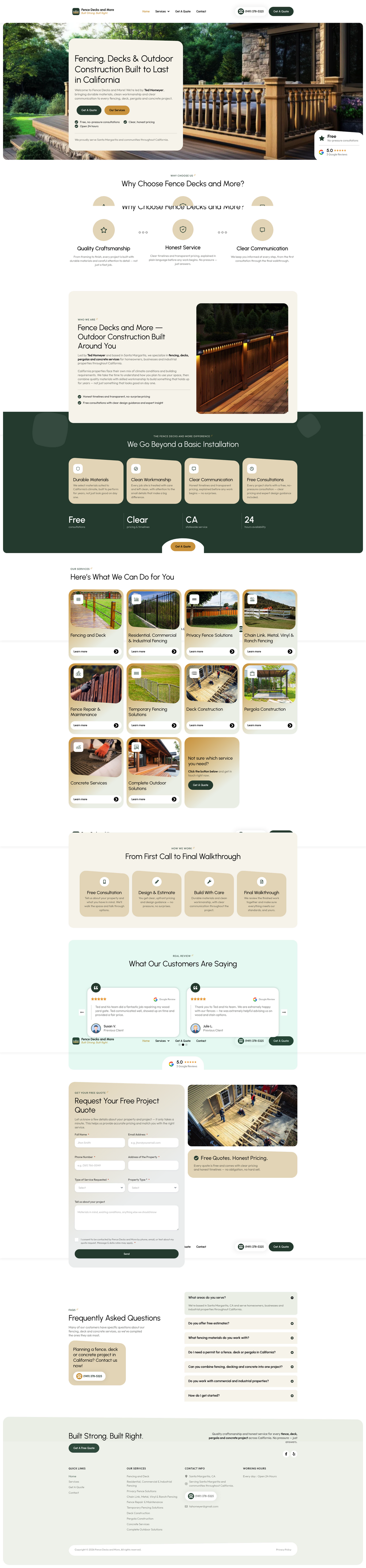 Full-length capture of the Fence Decks and More home page